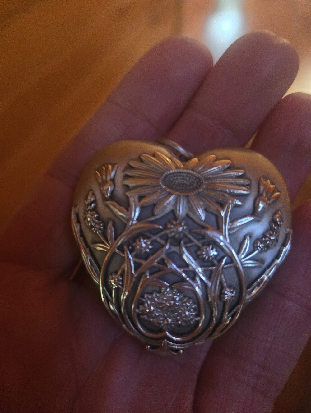 Authenic Tiffany&Co  Antique-Inspired Heart Locket  - Silver Tone